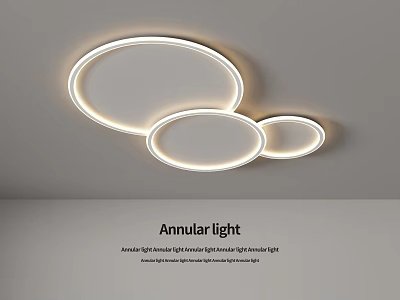 Modern Annular LED Ceiling Light With Soft Glowing Multiple Rings Design 3d model
