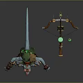 Blue Skinned Red Eyed Clawed Monster And Green Gem Wielding Warrior Game Movie Characters