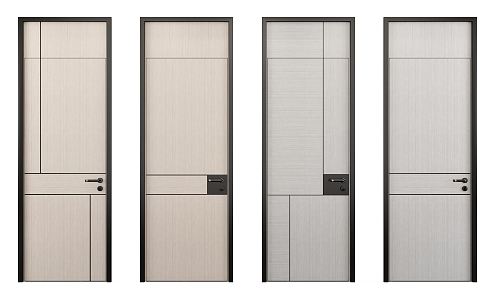 Modern swing door single door 3d model