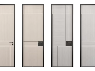 Modern swing door single door 3d model