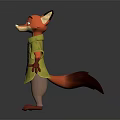 3D Fox Character Wearing Yellow Shirt And Blue Tie Standing With Open Arms