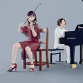 Modern Musical Instruments Musical Instruments Playing Piano Music Performance 3d model