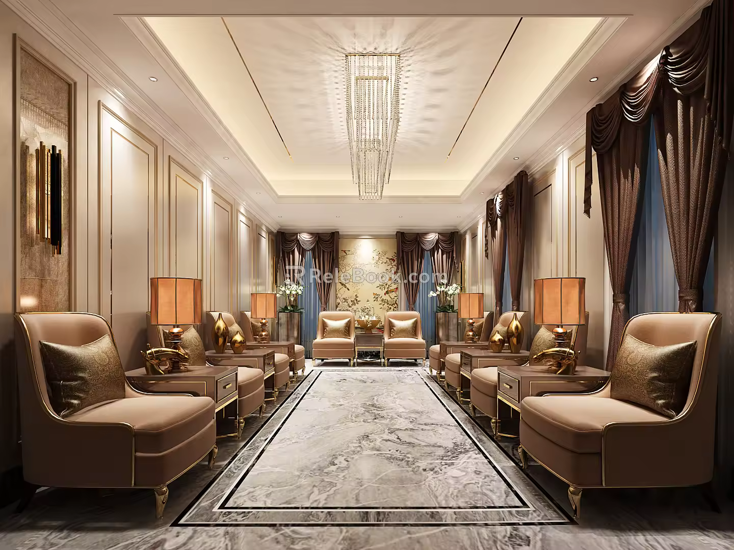Jane European reception room reception room reception room 3d model
