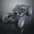 Off Road Vehicle Chassis With Large Tires Suspension System And Frame Structure