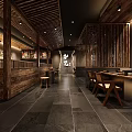 Traditional Restaurant Interior Design Featuring Wooden Decor Wine Rack Ceiling And Bar Counter