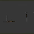 Three Mechanical Firearm Models Showcasing Barrel Magazine and Assembled Components