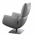 Modern Gray Leather Office Chair With Matching Ottoman and Sturdy Metal Base Design