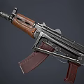 Classic Assault Rifle With Wooden Stock Metal Construction And Detachable Magazine