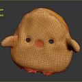 Soft Stuffed Yellow Chicken Plush Toy With Round Body And Orange Beak