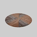 Square Woven Carpet With Geometric Patterns In Brown And Gray Tones For Home Decor