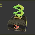 Elegant Black Display Cabinet With Golden Trophy Ornament And Logo Design