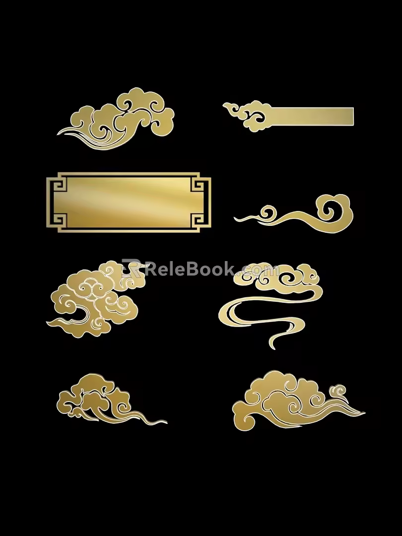 Chinese Style Xiangyun Chinese Style Clouds Xiangyun Gold Xiangyun National Fashion Bronzing Xiangyun Gold Foil Xiangyun Waves 3d model
