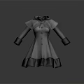 Gray Woolen Coat With Collar Buttons Cuffed Sleeves And Trimmed Hem
