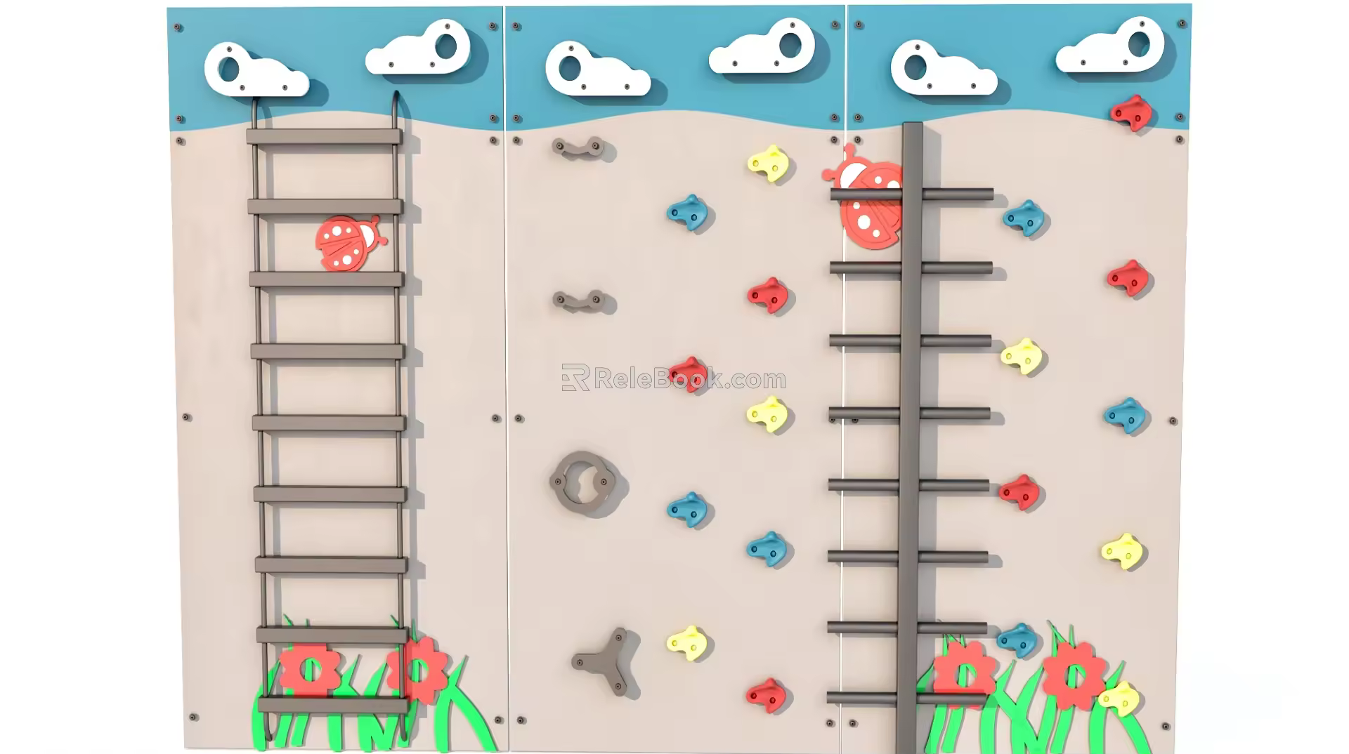 Children's multi-functional climbing wall 3d model