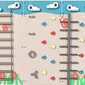 Children's multi-functional climbing wall 3d model