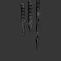 Damascus Piercing Dagger 3d model