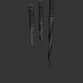 Damascus Piercing Dagger 3d model