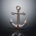 Anchor Shaped Metallic Decorative Ornament Set For Home Tabletop Decoration