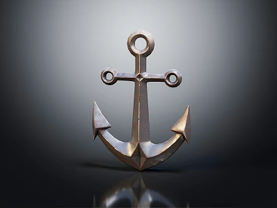 Anchor Shaped Metallic Decorative Ornament Set For Home Tabletop Decoration 3d model