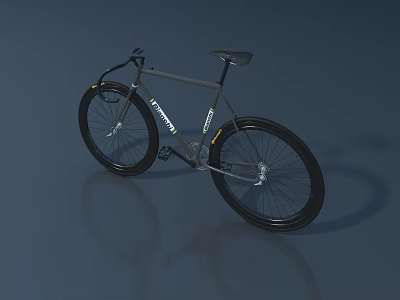 Sleek Gray Frame Freewheel Bicycle With Modern Design And Black Wheels 3d model