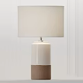 Modern Ceramic Table Lamp With Beige Lampshade And Two Tone Base 3d model