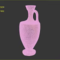 Ancient Terracotta Vase With Black Figure Design And Handle On Slim Neck Classical Greek Artifact