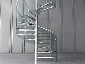 modern revolving staircase 3d model