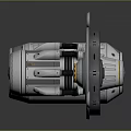 Three Metallic Mechanical Components With Gear Circular Structure And Industrial Design