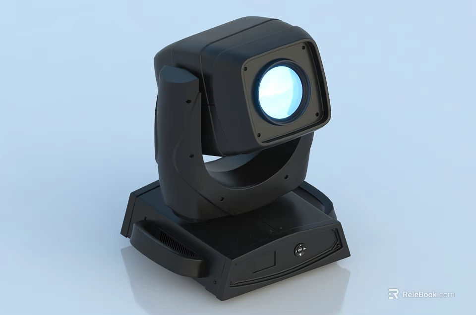 Black Moving Head Decorative Light With Blue Illumination And Modern Design 3d model 