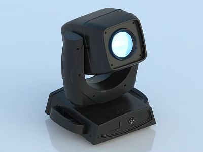 Black Moving Head Decorative Light With Blue Illumination And Modern Design 3d model
