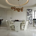 Luxury Modern Open Living And Dining Room With Stylish Curved Sofas And Elegant Interior Design