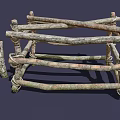 Rustic Natural Wooden Fence Handcrafted with Twisted Branches and Rope Binding