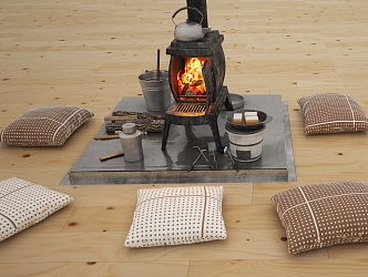 Modern stove 3d model