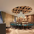 Classic Restaurant Interior Design With Stone Walls Wooden Elements And Bookshelves