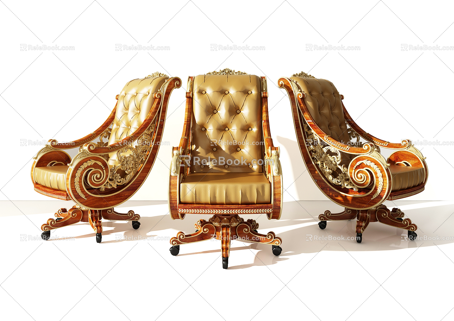 European Style Office Chair Classical Chair Desk Chair Boss Chair 3d model