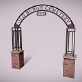 Old Burgh Cemetery Arched Entrance Gate With Red Brick Pillars And 1820 Inscription