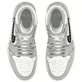 Stylish High Top White Gray Sneakers With Black Accents Gray Laces And Light Blue Sole