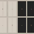 Modern Black And White Wardrobe Doors With Sleek Panel Designs And Gold Handles
