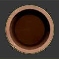 Decorative Red Flower Pot With Black Tree Patterns On Surface