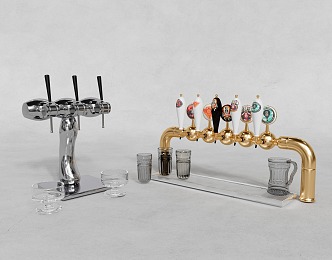 Beer machine with beer tap 3d model