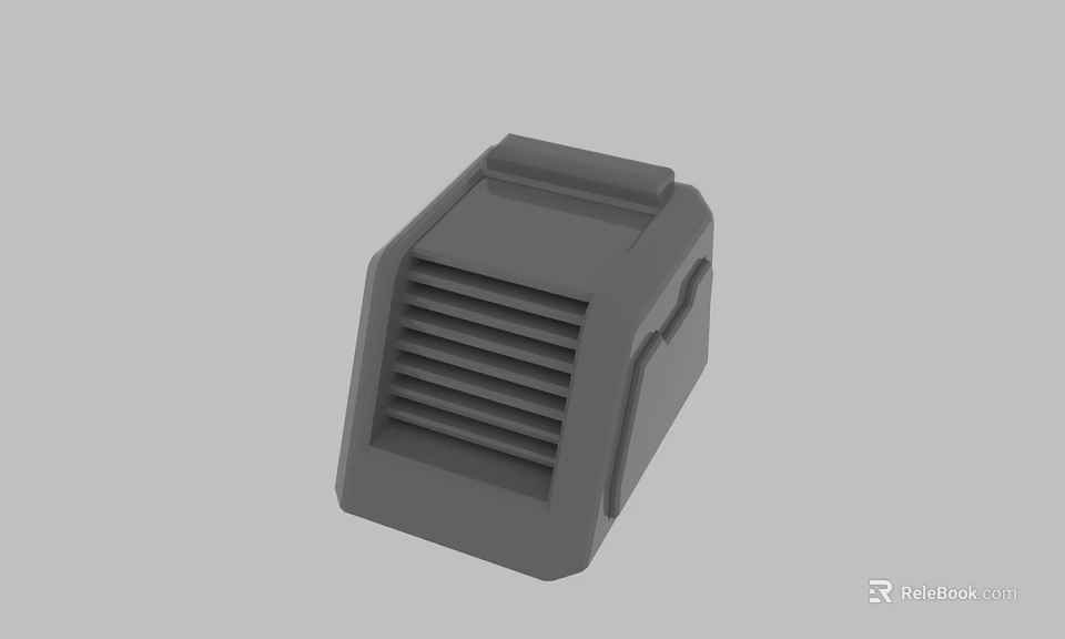 Gray Ventilated Small Device 3D Model With Mechanical Component Structure 3d model