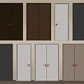 Black White Brown Hinged Doors With Modern Design For Home Interior Options 3d model