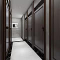Modern Aisle Public Toilet 3d model