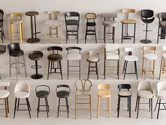 Modern Simple Bar Chair Bar Chair High Stool Wooden Bar Chair Bar Chair Leisure Chair Bar Chair 3d model