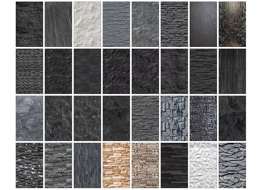 Various Wall Surface Textures and Decorative Materials for Home Interior Design 3d model