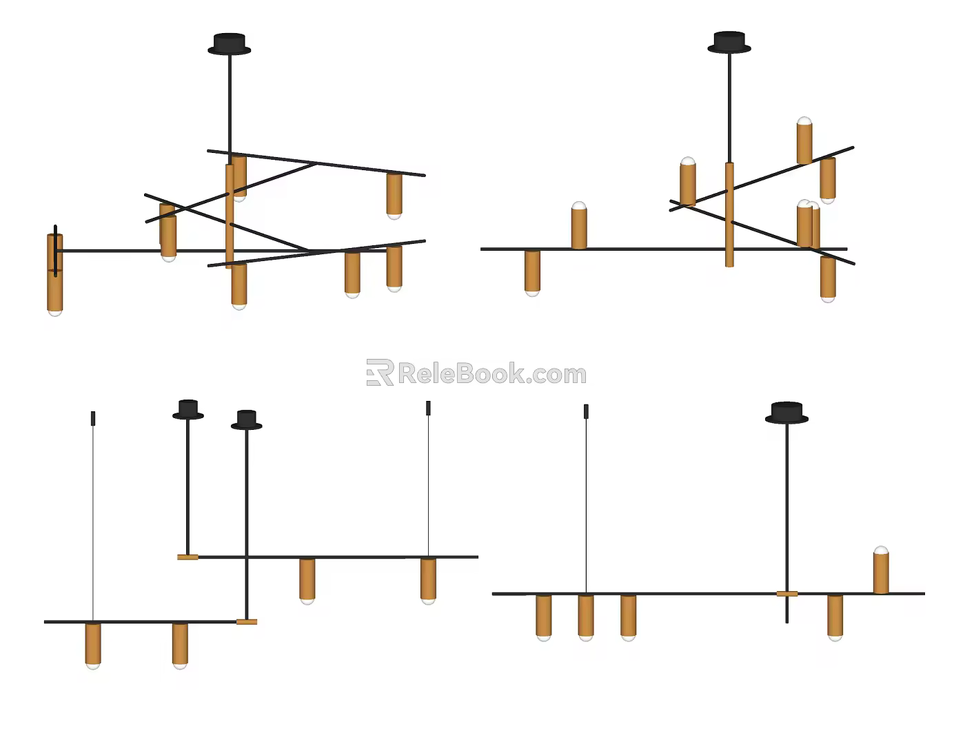 Light Luxury Chandelier Simple Chandelier Combination 3d model