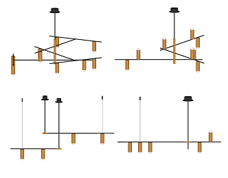 Light Luxury Chandelier Simple Chandelier Combination 3d model