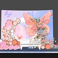 Romantic Pink Purple Photo Spot With Butterfly Decor Balloons Flowers Love Sign And Bench