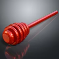 Red Spiral Honey Dipper With Long Handle For Kitchen Use 3d model
