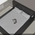 Modern Double Bed Interior Design With Minimalist Headboard White Bedding And Decorative Lighting